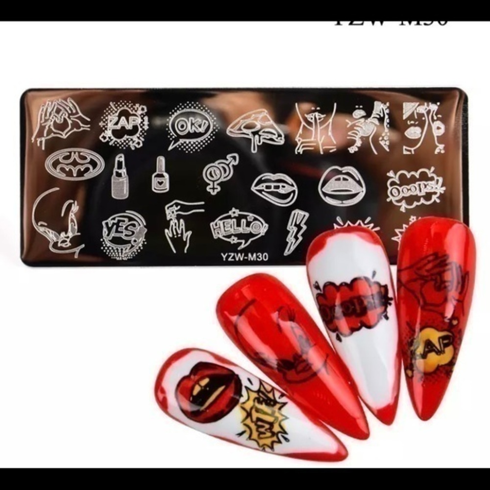 Pop art nail stamp plate